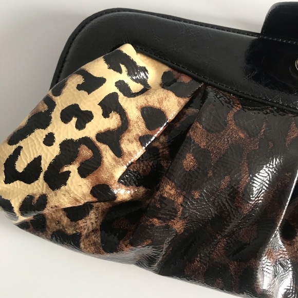 COPY - NWOT Aldo Black Brown Leopard Large Clutch Bag - Picture 10 of 15